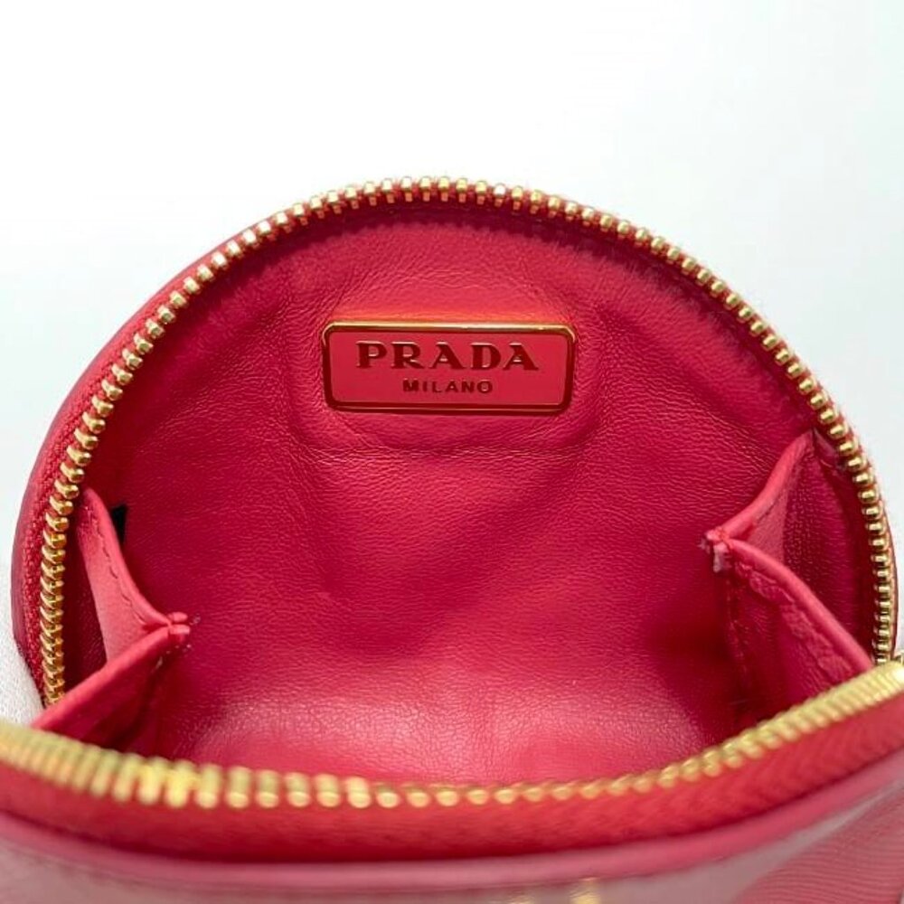 Prada Coin Case Pink 1 M1218 Saffiano Leather - Picture 6 of 10
